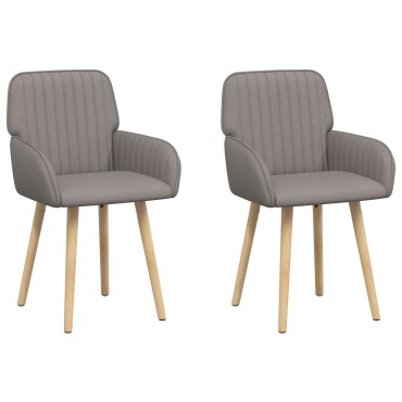 vidaXL Καρέκλες φαγητού 2 τεμ. Ύφασμα Taupe 56,5x50x87,5cm
