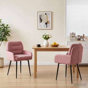 vidaXL Καρέκλες φαγητού 2 τεμ. Βελούδο Ροζ 59x59,5x90 εκ