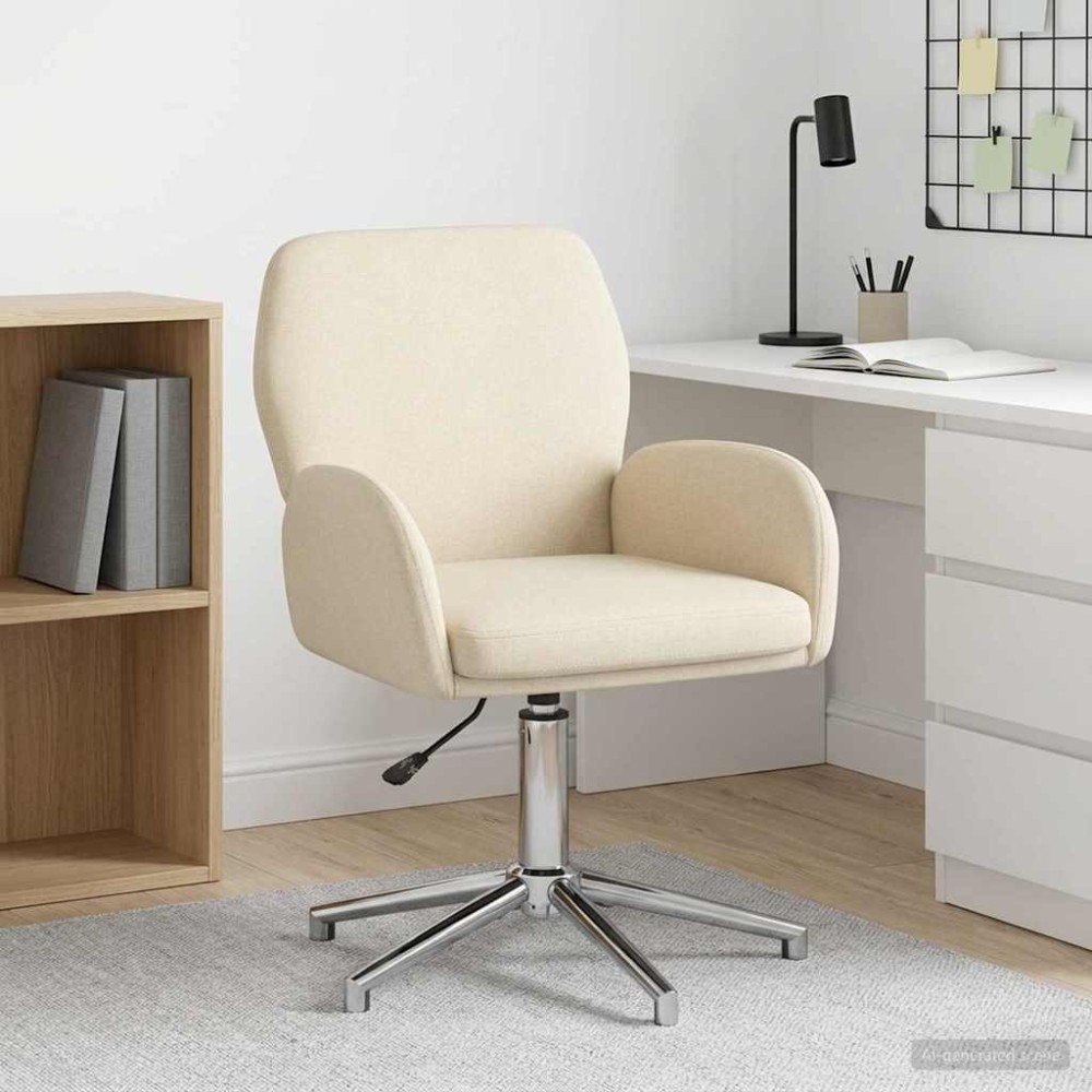 vidaXL Γυροσκοπική Καρέκλα Γραφείου 54x58x90cm Κρεμ Ύφασμα 1 τεμ.