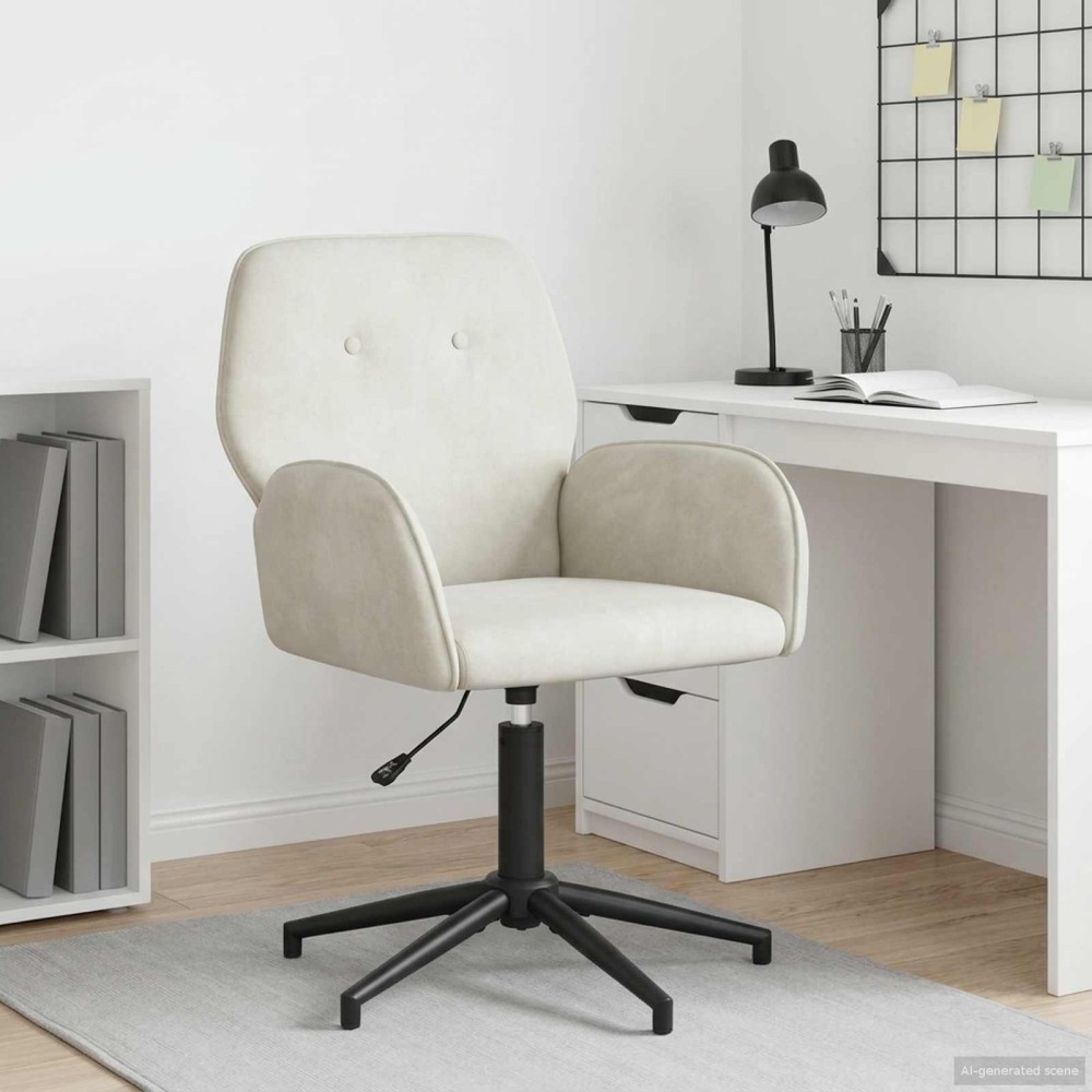 vidaXL Γυροσκοπική Καρέκλα Γραφείου 54x55x90cm Κρεμ Βελούδο 1 τεμ.