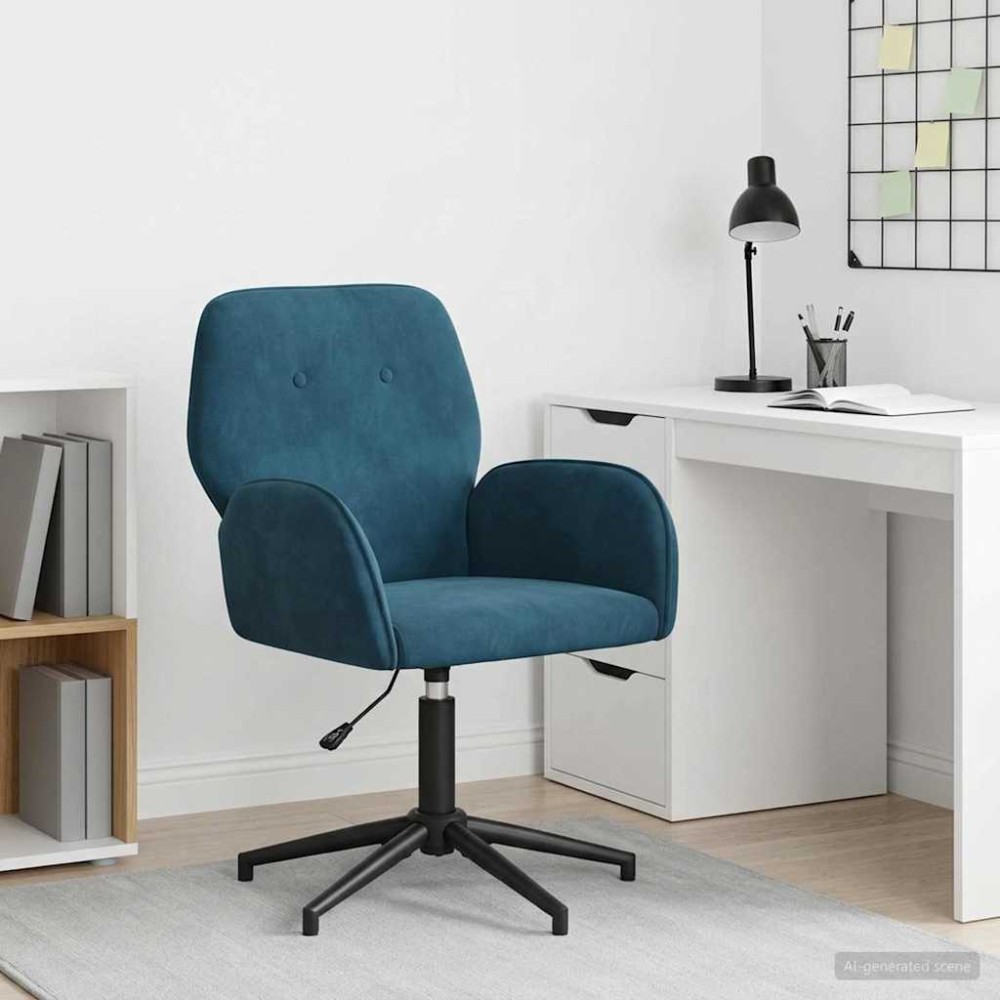 vidaXL Γυροσκοπική Καρέκλα Γραφείου 54x55x90cm Μπλε Βελούδο 1 τεμ.