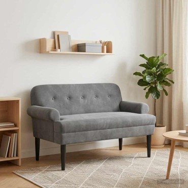 vidaXL Love seat με κουμπιά Σκούρο Γκρι 120x66x78cm Βελούδο