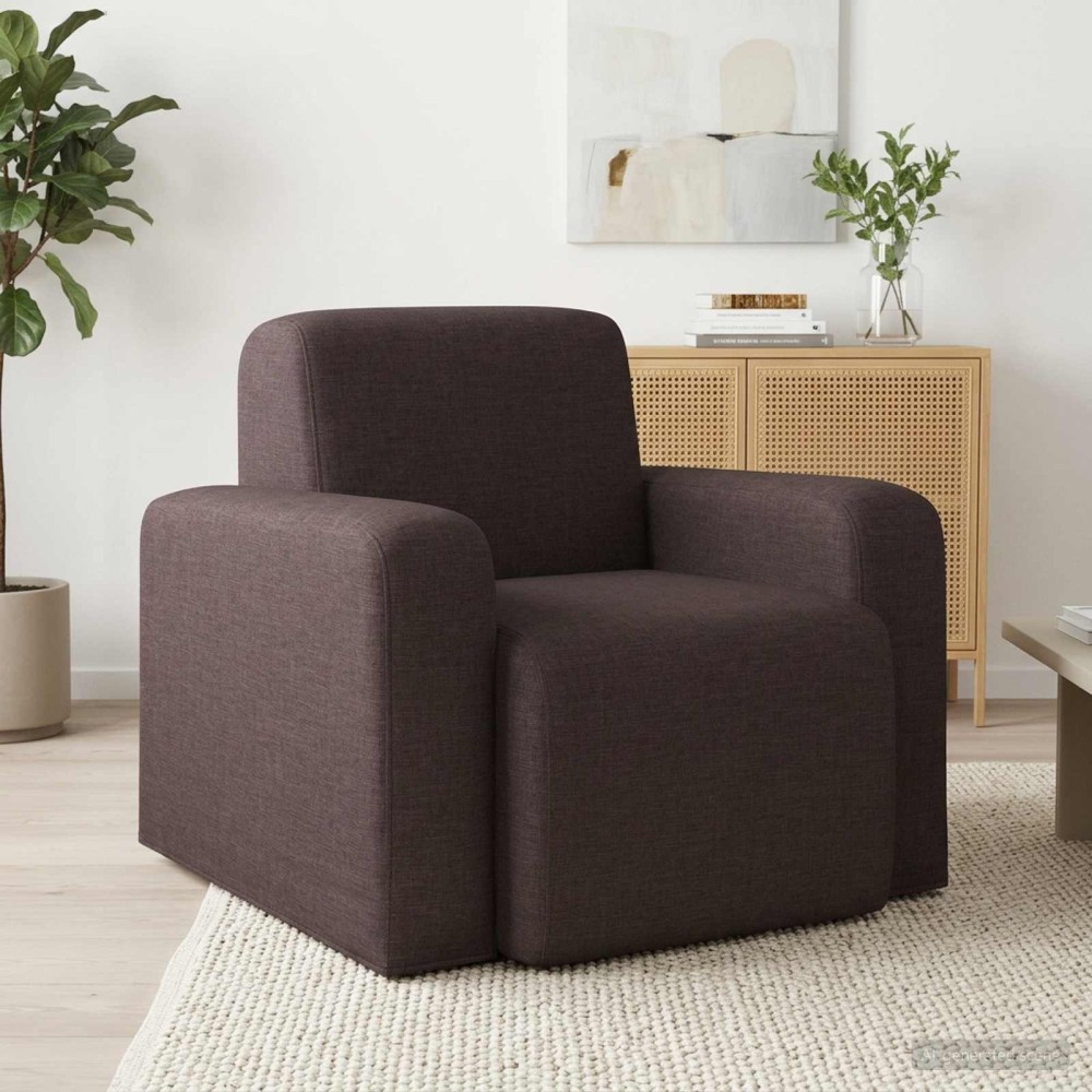 vidaXL Πολυθρόνα Σκούρο Καφέ Ύφασμα 88x90x77cm 1 τεμ.