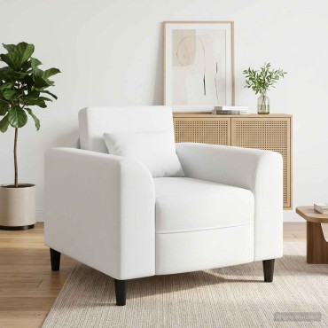 vidaXL Πολυθρόνα Λευκό Ύφασμα 90x88x85cm 1 τεμ.