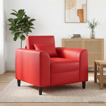 vidaXL Πολυθρόνα Κόκκινο Τεχνητό Δέρμα 90x88x85cm 1 τεμ.