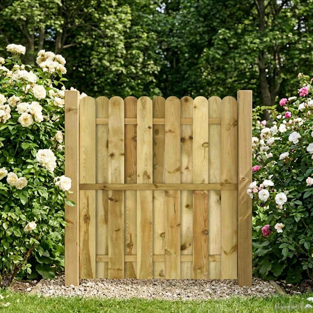 vidaXL Πύλη Κήπου 100 x 125 cm Μασίφ Ξύλο Πεύκου Πράσινο