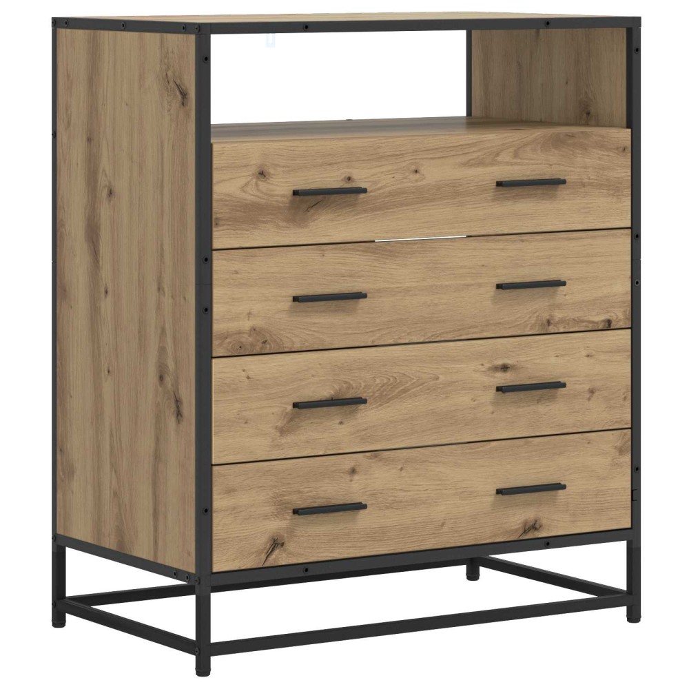 vidaXL Ντουλάπι με Συρτάρια 4-Συρτάρι Artisan δρυς 70x41x83,5cm 1 τεμ.
