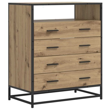 vidaXL Ντουλάπι με Συρτάρια 4-Συρτάρι Artisan δρυς 70x41x83,5cm 1 τεμ.