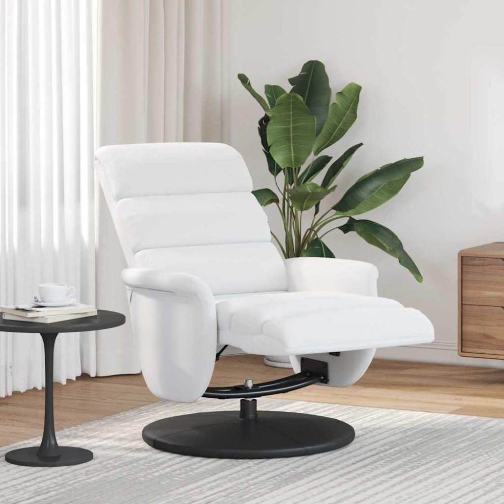 vidaXL Ανακλινόμενη πολυθρόνα Λευκό 98x71x106cm PU