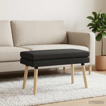 vidaXL Διπλή Επίστρωση Πάγκος Μαύρο 80x40x47cm Ύφασμα
