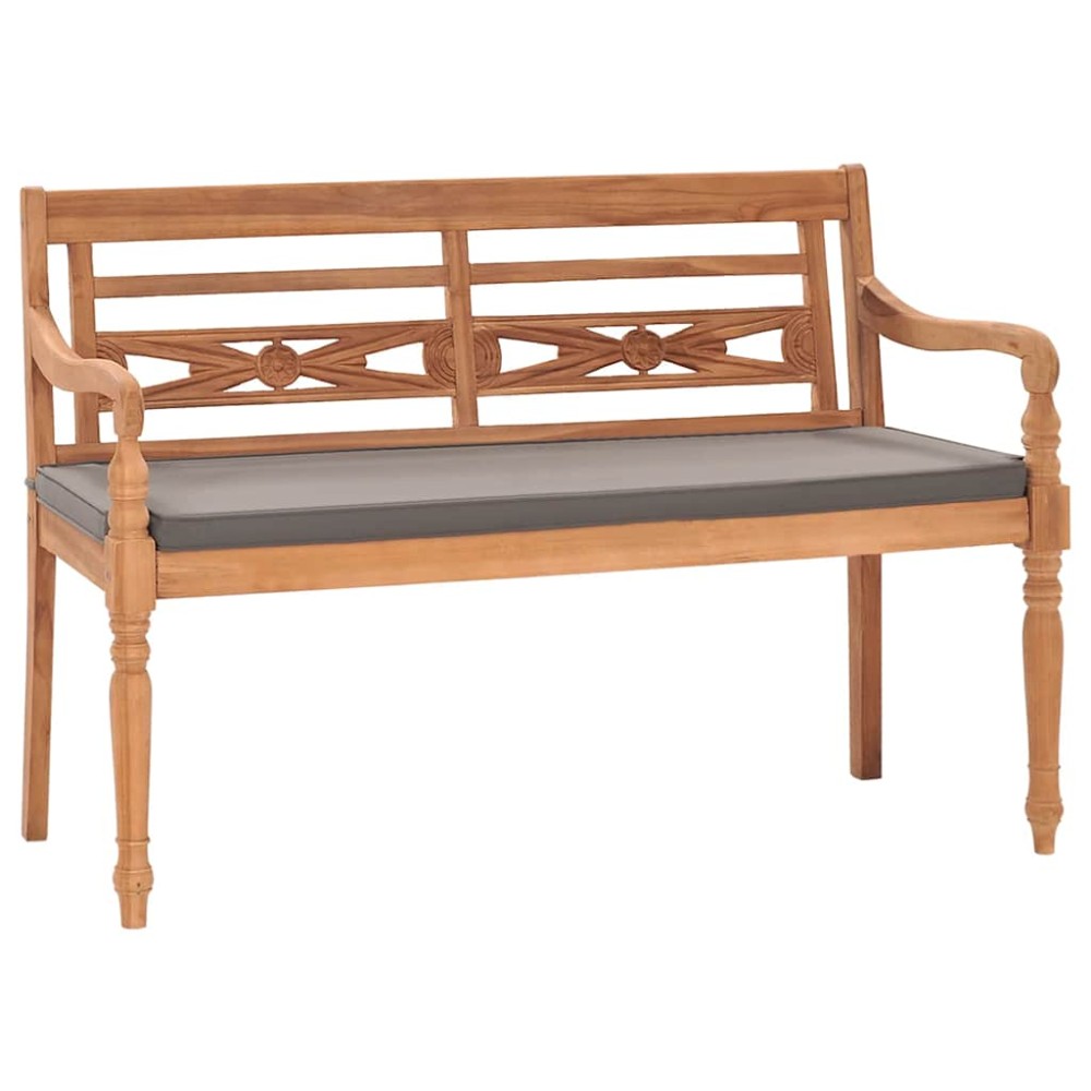 vidaXL Παγκάκι Batavia Μασίφ Ξύλο Teak & Σκούρο Γκρι Μαξιλάρι 120x51,5x84cm 1 τεμ. vidaXL Παγκάκι Batavia Μασίφ Ξύλο Teak & Σκούρο Γκρι Μαξιλάρι 120x51,5x84cm 1 τεμ.