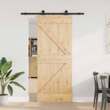 vidaXL Συρόμενη Πόρτα NARVIK 85 x 210 εκ (152,5 εκ) Φυσικό και Μαύρο