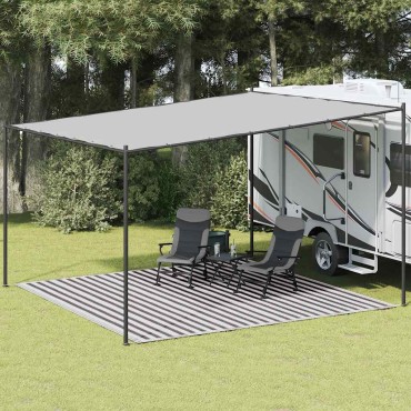 vidaXL Χαλί Σκηνής Ανθρακί / Λευκό 400 x 400 εκ. από HDPE