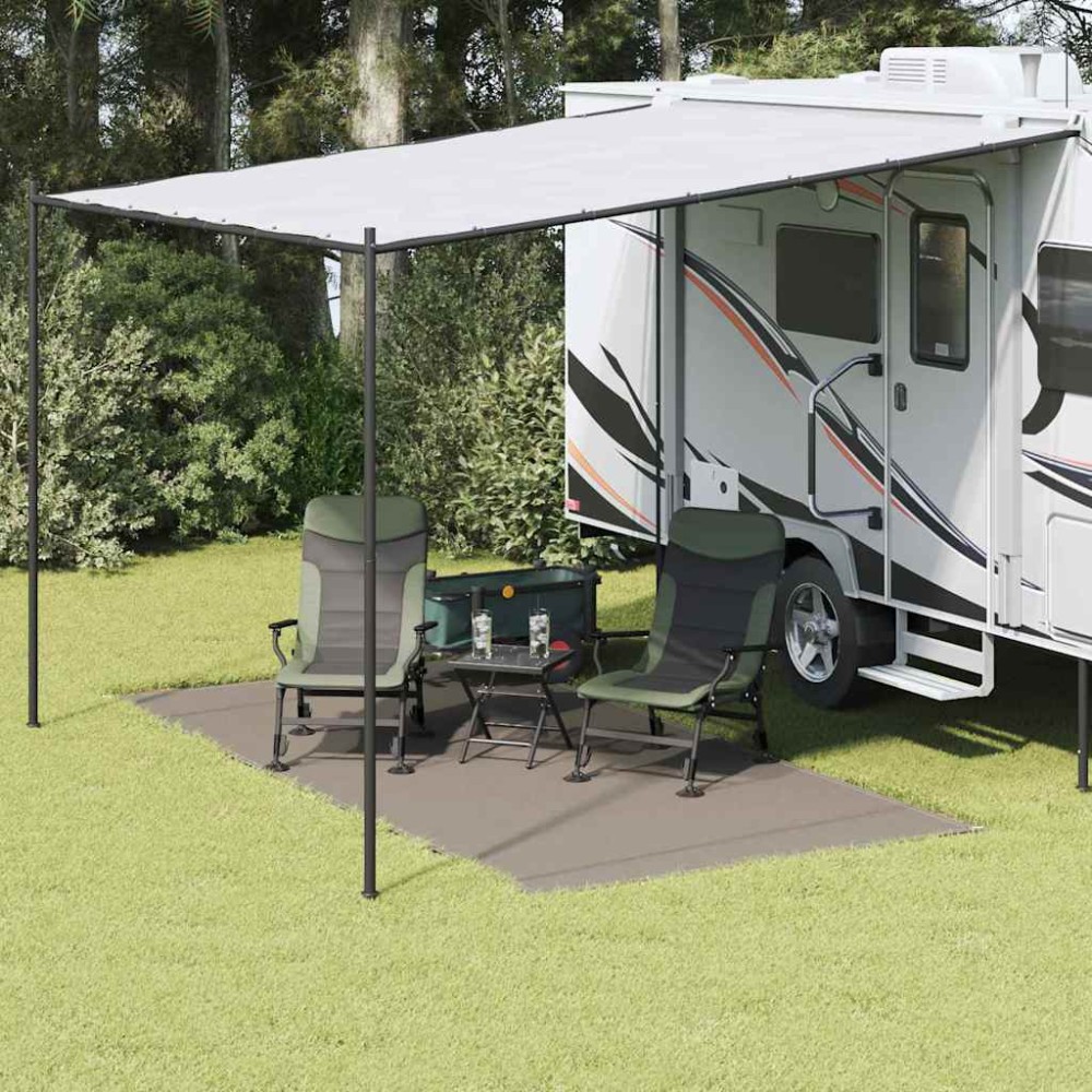 vidaXL Χαλκάκι Σκηνής Ανοιχτό γκρι 400 x 200 cm Πολυαιθυλένιο