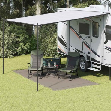 vidaXL Χαλκάκι Σκηνής Ανοιχτό γκρι 400 x 200 cm Πολυαιθυλένιο