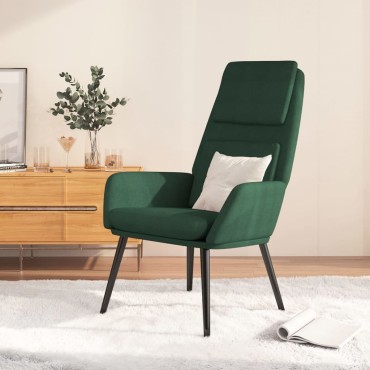 vidaXL Πολυθρόνα Relax Σκούρο Πράσινο Υφασμάτινη 70x77x98cm 1 τεμ.