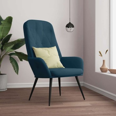 vidaXL Πολυθρόνα Relax Μπλε Βελούδινη 70x77x98cm 1 τεμ.