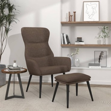 vidaXL Πολυθρόνα Relax Taupe Υφασμάτινη με Σκαμπό 70x77x94cm 1 τεμ.