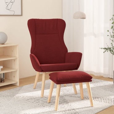 vidaXL Πολυθρόνα Relax Μπορντό Υφασμάτινη με Υποπόδιο 70x77x94cm 1 τεμ.