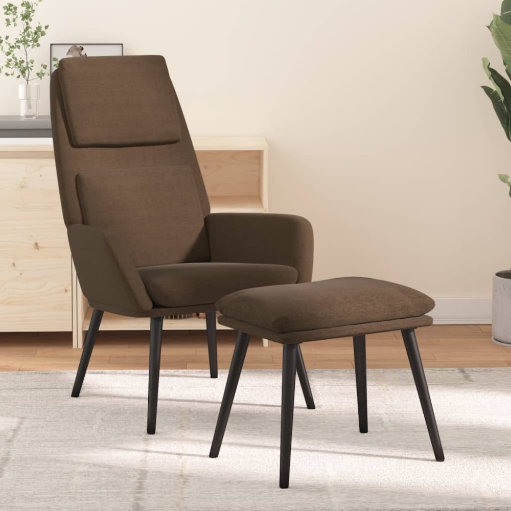 vidaXL Πολυθρόνα Relax Καφέ Υφασμάτινη με Σκαμπό 70x77x98cm 1 τεμ.