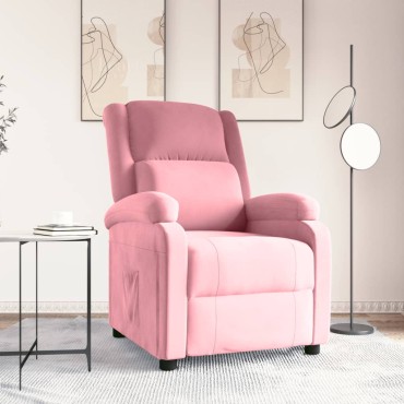vidaXL Καρέκλα Ανακλινόμενη Ροζ Βελούδινη 70x93x98cm 1 τεμ.