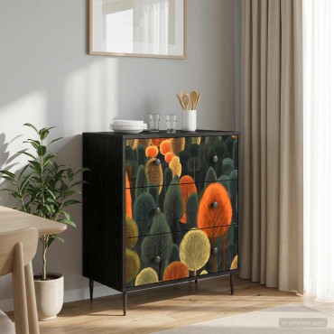 vidaXL Κουτί με συρτάρια ZAANDAM Σχέδιο δάσους 66x36,5x76cm