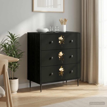 vidaXL Κουτί με συρτάρια BREMEN Τύπωμα Μαγνολίας 66x36,5x76cm