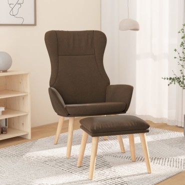 vidaXL Πολυθρόνα Relax Καφέ Υφασμάτινη με Υποπόδιο 70x77x94cm 1 τεμ.