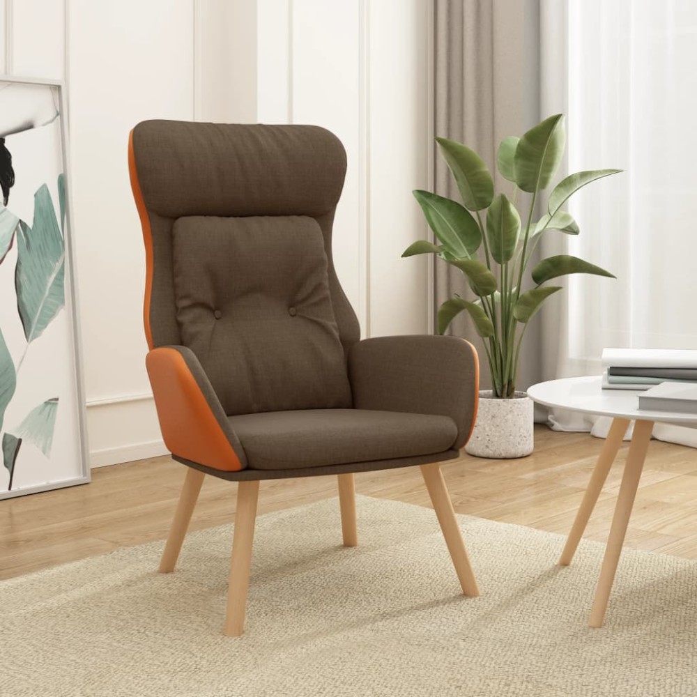 vidaXL Πολυθρόνα Relax Καφέ από Ύφασμα και PVC 70x77x94cm 1 τεμ.