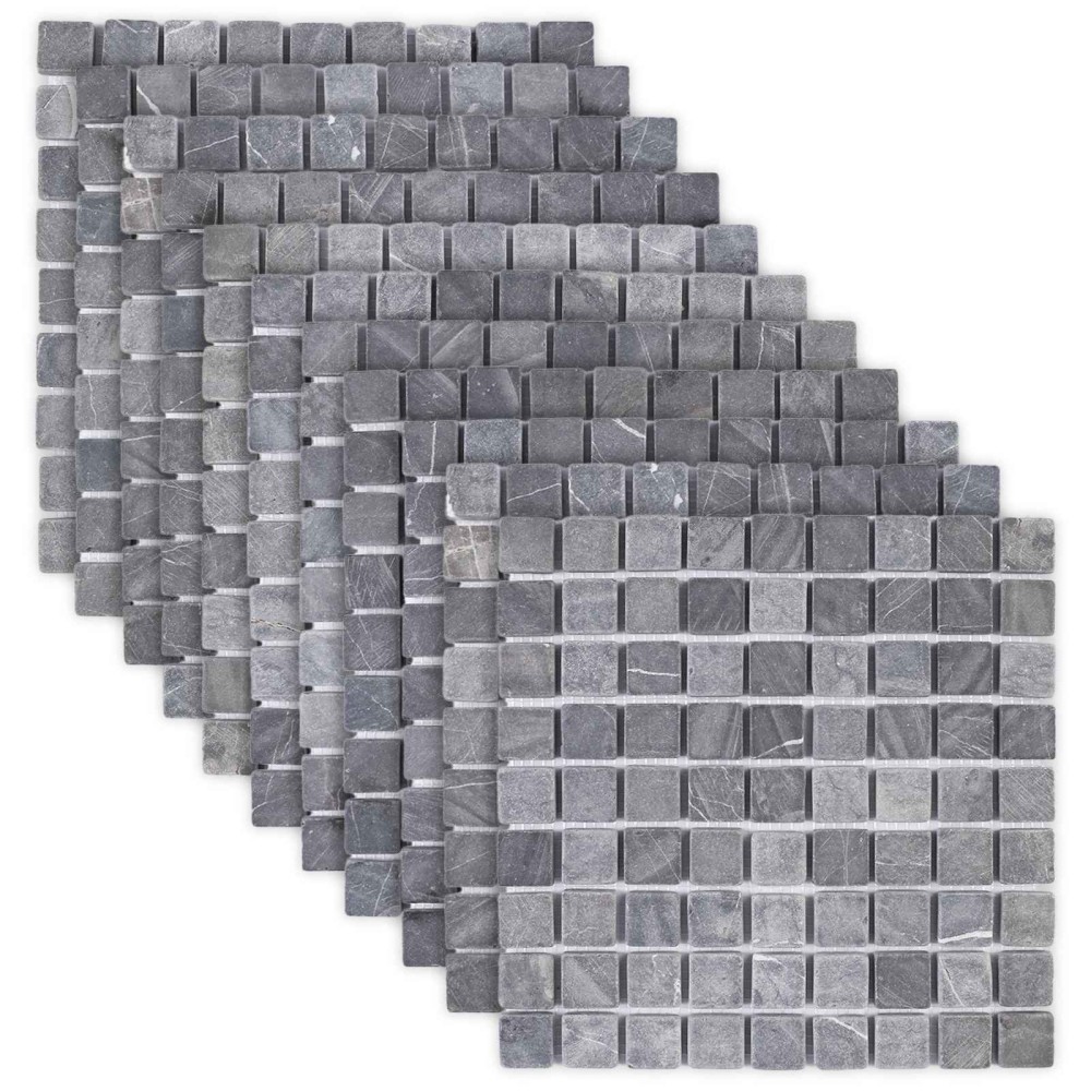vidaXL Πλακίδια Μωσαϊκού Γκρι 30 x 30 cm Μάρμαρο