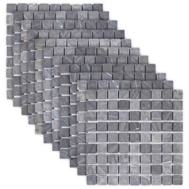 vidaXL Πλακίδια Μωσαϊκού Γκρι 30 x 30 cm Μάρμαρο
