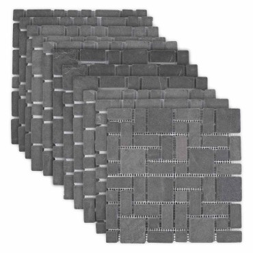 vidaXL Πλακίδια Μωσαϊκού Γκρι 30 x 30 cm Μάρμαρο