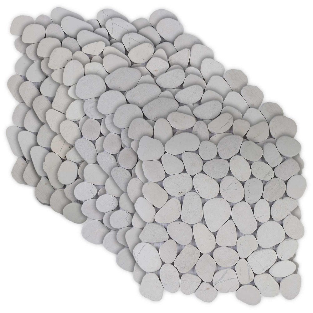 vidaXL Πέτρες Pebble Λευκό 30 x 30 cm Πέτρες Ποταμού
