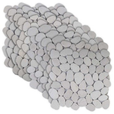 vidaXL Πέτρες Pebble Λευκό 30 x 30 cm Πέτρες Ποταμού
