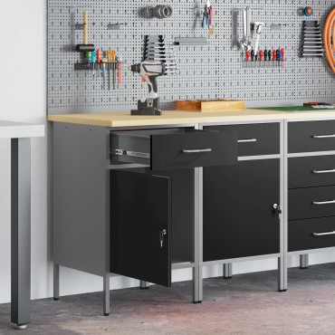 vidaXL Ντουλάπα Εργασίας 2 τμχ. Μαύρο και Γκρι 100 x 55 x 85 εκ.
