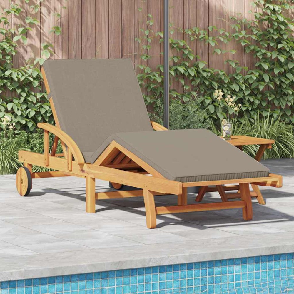 vidaXL Ξαπλώστρα 2 τεμ. Στερεό Ξύλο Ακακίας Taupe 200x67x84cm