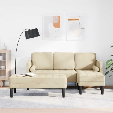 vidaXL Σετ Καναπέ 2 τεμ. Κρεμ Πολυεστέρας 173x131x67cm  Διθέσιος