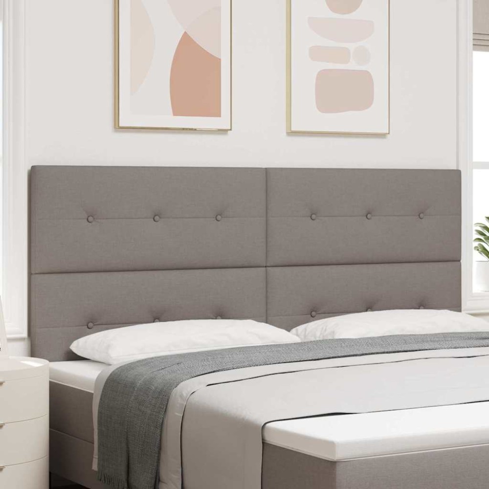 vidaXL LED κεφαλάρι Taupe ύφασμα 200x7x128cm