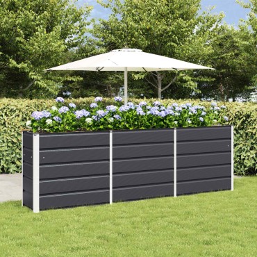 vidaXL Γλάστρα Ανθρακί 240 x 40 x 75 εκ. Ατσάλι