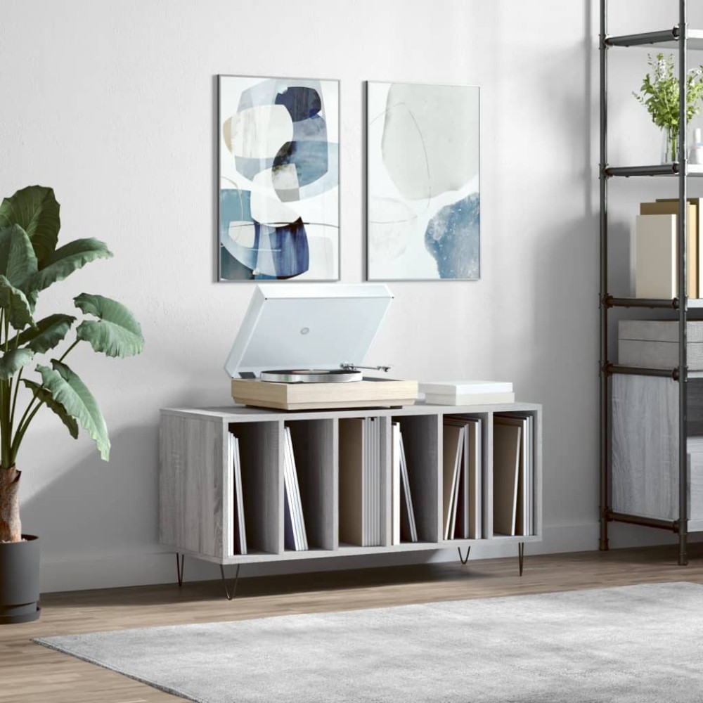 vidaXL Έπιπλο Δίσκων Γκρι Sonoma 100x38x48cm από Επεξεργασμένο Ξύλο 1 τεμ. vidaXL Έπιπλο Δίσκων Γκρι Sonoma 100x38x48cm από Επεξεργασμένο Ξύλο 1 τεμ.