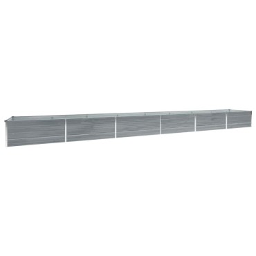 vidaXL Ζαρντινιέρα Υπερυψωμένη Γκρι 600x80x45 εκ. Γαλβαν. Χάλυβας