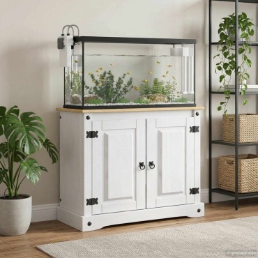vidaXL Βάση ενυδρείου CORONA Λευκό και Καφέ 81,5 x 37 x 73 εκ. 250 kg
