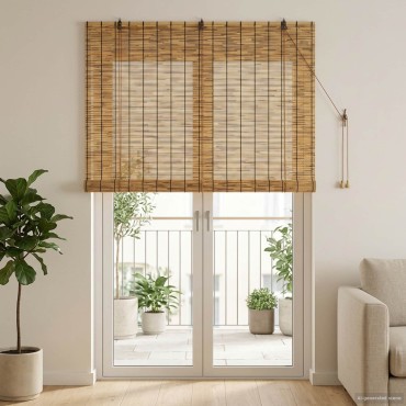 vidaXL Ρόλερ (στόρι) Καφέ 140 x 220 cm Καλάμι
