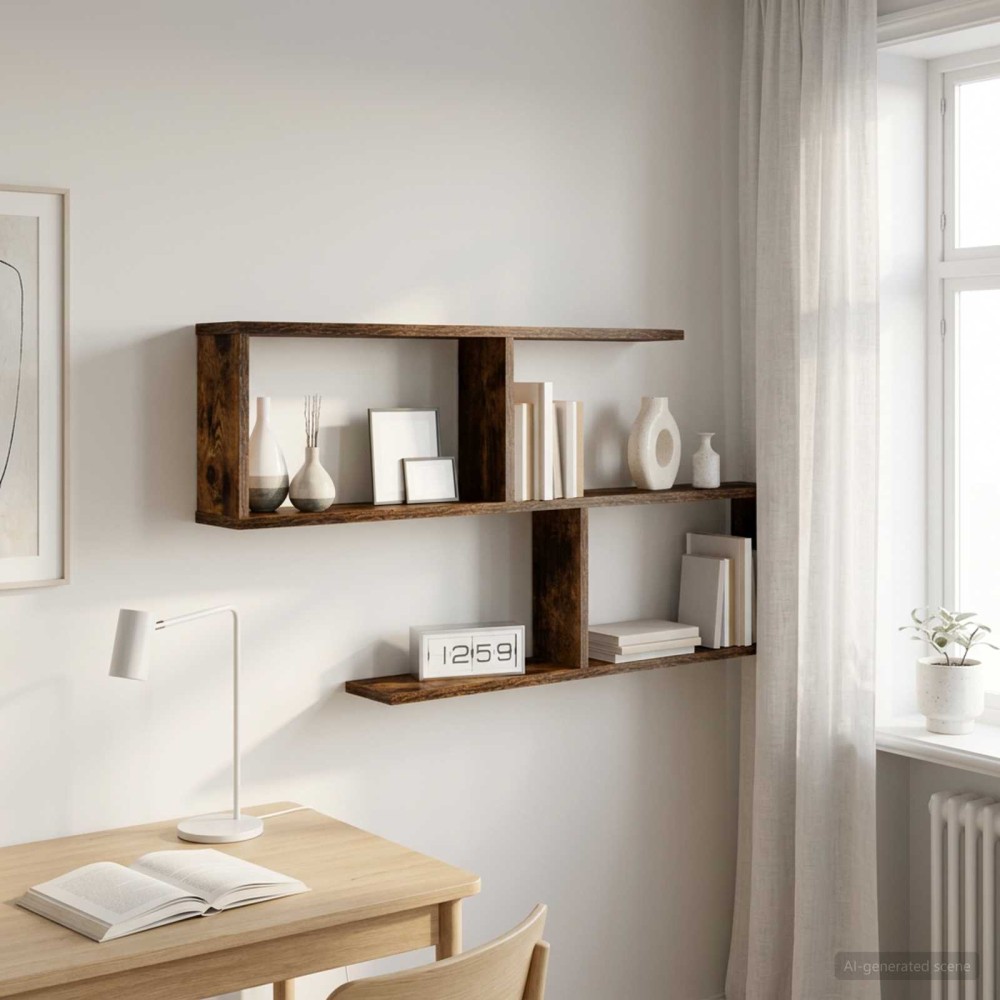 vidaXL Ράφι Τοίχου Καπνισμένο Ξύλο Δρυός 100x12x50,5 εκ 1 τεμ.