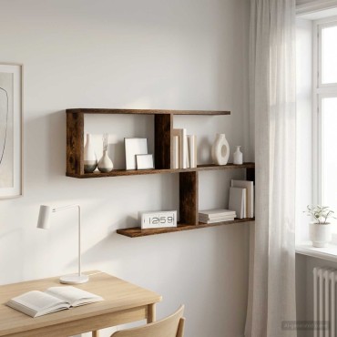 vidaXL Ράφι Τοίχου Καπνισμένο Ξύλο Δρυός 100x12x50,5 εκ 1 τεμ.