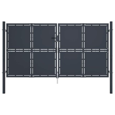 vidaXL Πόρτα Κήπου Ανθρακί 300x200 εκ. από Ατσάλι