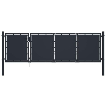 vidaXL Πόρτα Κήπου Ατσάλινη 350x100 εκ. Ανθρακί
