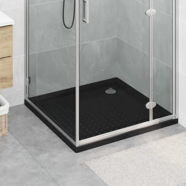vidaXL Δίσκος Βάσης Ντους με Τρύπες 90 x 90 x 4 cm ABS Μαύρο