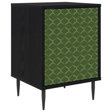 vidaXL Κομοδίνο GELEEN Μαύρη Δρυς 36x33x51cm Επεξεργασμένο Ξύλο 1 τεμ.