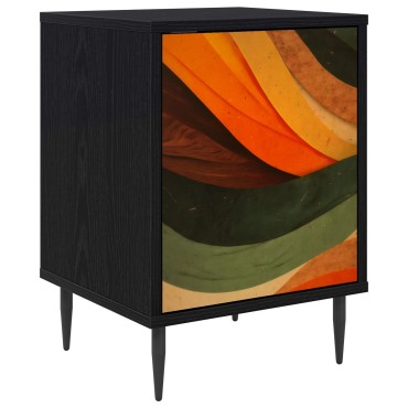 vidaXL Κομοδίνο BONN Μαύρη Δρυς 36x33x51cm Επεξεργασμένο Ξύλο 1 τεμ.